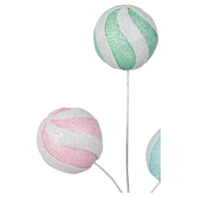 11" Glitter Ball Spray: Mint/Pink/Blue Image 2
