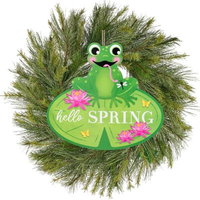 11" Hello Spring Frog Sign Image 2