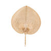 11" x 15" Natural Leaf-Shaped Bamboo Paper Hand Fans  - 12 Pc. Image 1
