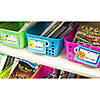 11" x 8" Tall Classroom Neon Plastic Storage Baskets with Handles - 6 Pc. Image 2