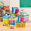 11" x 8" Tall Classroom Neon Plastic Storage Baskets with Handles - 6 Pc. Image 3