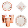 112 Pc. Rose Gold Floral Tableware Kit for 24 Guests Image 1