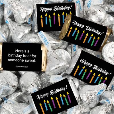 116 Pcs Birthday Candy Party Favors Hershey's Miniatures & Kisses - Candles Image 1