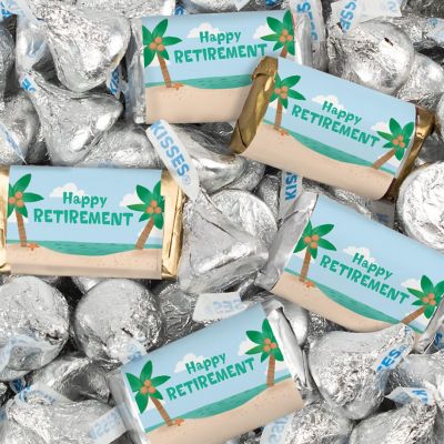 116 Pcs Retirement Party Candy Favors Hershey's Miniatures & Kisses - Tropical Image 1