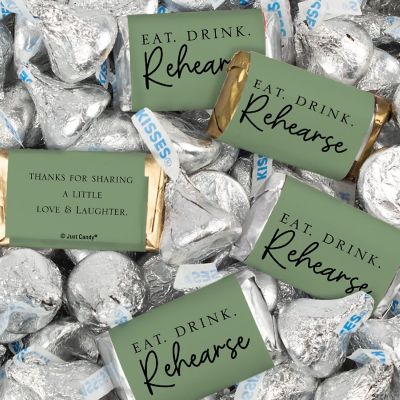 116 Pcs Wedding Rehearsal Dinner Candy Favors Miniatures Chocolate & Kisses (1.50 lbs) - Fern Image 1