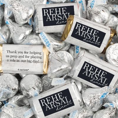 116 Pcs Wedding Rehearsal Dinner Candy Favors Miniatures Chocolate & Kisses (1.50 lbs) - Rustic Image 1