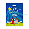 12 1/2" x 17" Bulk 50 Pc. Large Nativity Joy to the World Plastic Goody Bags Image 1