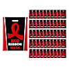 12 1/2" x 17" Bulk 50 Pc. Large Red Ribbon Week Plastic Goody Bags Image 1