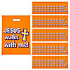 12 1/2" x 17" Bulk 50 Pc. Walk Safely with Jesus Plastic Goody Bags Image 1