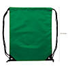 12 3/4" x 15 1/2" Large Green Nylon Drawstring Bags - 12 Pc. Image 1