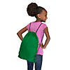 12 3/4" x 15 1/2" Large Green Nylon Drawstring Bags - 12 Pc. Image 2