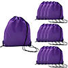 12 3/4" x 15 1/2" Large Purple Drawstring Bags - 12 Pc. Image 1