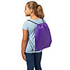 12 3/4" x 15 1/2" Large Purple Drawstring Bags - 12 Pc. Image 2