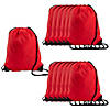 12 3/4" x 15 1/2" Large Red Nylon Drawstring Bags - 12 Pc. Image 1