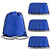 12 3/4" x 15 1/2" Large Royal Blue Drawstring Bags - 12 Pc. Image 1