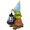 12.5" Solar LED Lighted Gnome and Turtle Outdoor Garden Statue Image 4