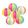 12" Beach Ball Hanging Paper Lanterns - 6 Pc. Image 1