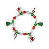 12" Christmas Charm Beaded Bracelet Craft Kit - Makes 12 Image 1