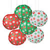 12" Christmas Snowflake Hanging Paper Lanterns - 6 Pc. Image 1