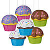 12" Cupcake Paper Lanterns - 6 Pc. Image 1