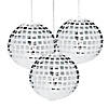 12" Disco Ball Hanging Paper Lanterns - 3 Pc. Image 1