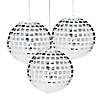 12&quot; Disco Ball Hanging Paper Lanterns - 3 Pc. Image 1