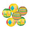 12" Fiesta Hanging Paper Lanterns - 6 Pc. Image 1