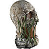 12" Flaming Rotted Skull Animated Prop Image 2