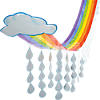 12 Ft. x 32" Rainbow Cloud &amp; Raindrops Ceiling Hanging Decoration Image 1