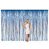 12 Ft. x 8 Ft. Large Blue Metallic Fringe Foil Backdrop Curtain Image 1