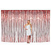 12 Ft. x 8 Ft. Large Red Metallic Fringe Foil Backdrop Curtain Image 1