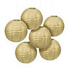 12" Gold Hanging Paper Lanterns - 6 Pc. Image 1