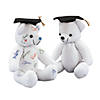 12" Graduation Autograph White Stuffed Bear with Cap Image 1