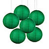 12" Green Hanging Paper Lanterns - 6 Pc. Image 1