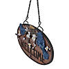 12" Hanging Welcome Sign with Bluebirds and Flowers Image 1