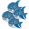 12" Jawsome Shark Paper Lanterns - 4 Pc. Image 1