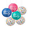 12" Let&#8217;s Party Polka Dot Hanging Paper Lanterns - 6 Pc. Image 1
