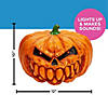 12" Light-Up Scary Plastic Pumpkin with Sound Halloween Decoration Image 2