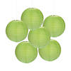 12" Lime Green Hanging Paper Lanterns - 6 Pc. Image 1