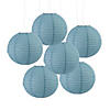 12" Medium Slate Blue Hanging Round Paper Lanterns - 6 Pc. Image 1