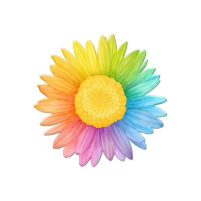 12" Metal Embossed Daisy Hanger: Multi Image 1