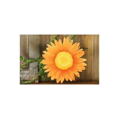 12" Metal Embossed Daisy Hanger: Orange Image 2