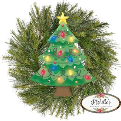 12" Metal Embossed Hanger: Christmas Lights Image 2