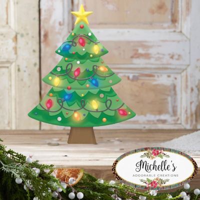 12" Metal Embossed Hanger: Christmas Lights Image 3