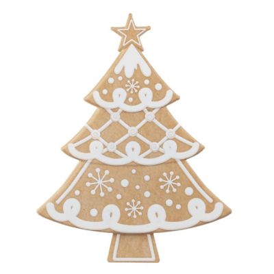 12" Metal Embossed Hanger: Gingerbread Tree Image 1