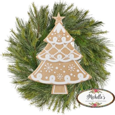 12" Metal Embossed Hanger: Gingerbread Tree Image 2