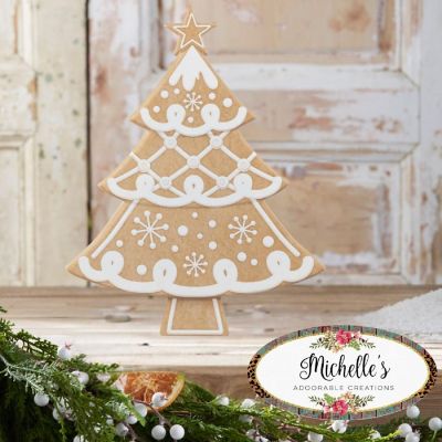 12" Metal Embossed Hanger: Gingerbread Tree Image 3
