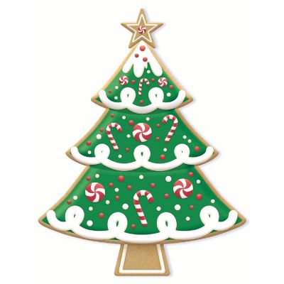 12" Metal Embossed Hanger: Peppermint Cookie Tree Image 1