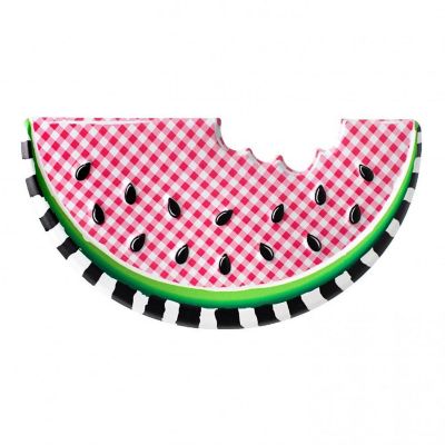 12" Metal Embossed Hanger: Watermelon Check Image 1