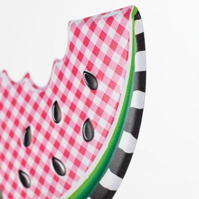 12" Metal Embossed Hanger: Watermelon Check Image 2